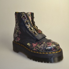 dr martens sinclair decayed roses zwart 