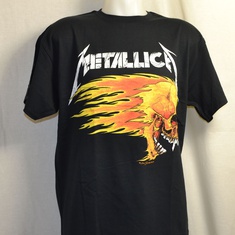 t-shirt metallica flamming skull 