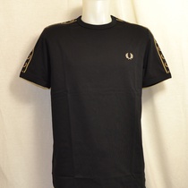 t-shirt fred perry taped m4613-154 zwart 