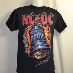 t-shirt acdc hells bells flames