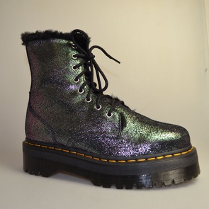 dr martens jadon fl black silver metallic 